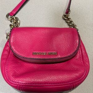 Michael Kors Bedford Flap Fuchsia Leather Crossbody Bag